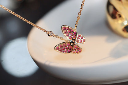 [Marins]BUTTERFLY RED DIAMOND Marins GOLD NECKLACE