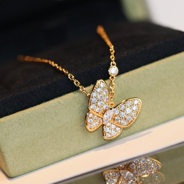 [Marins]BUTTERFLY DIAMOND NECKLACE