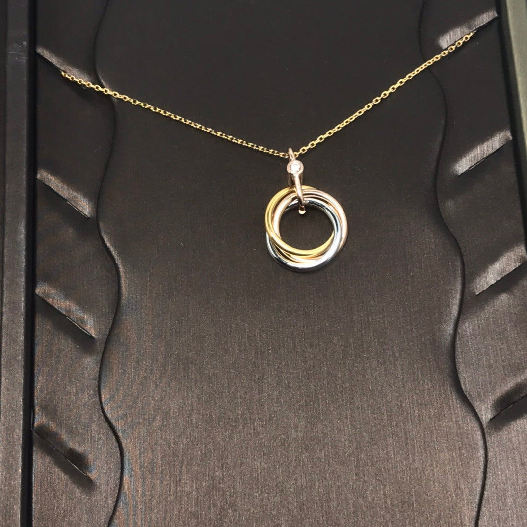 [Marins]TRINITY SILVER GOLD PINK GOLD NECKLACE