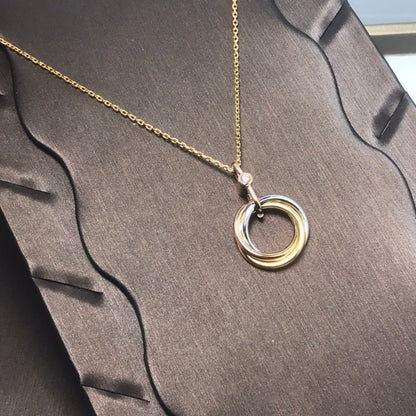 [Marins]TRINITY SILVER GOLD PINK GOLD NECKLACE