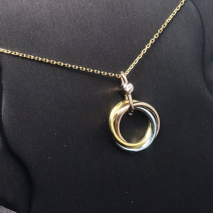[Marins]TRINITY SILVER GOLD PINK GOLD NECKLACE