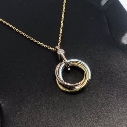 [Marins]TRINITY SILVER GOLD PINK GOLD NECKLACE