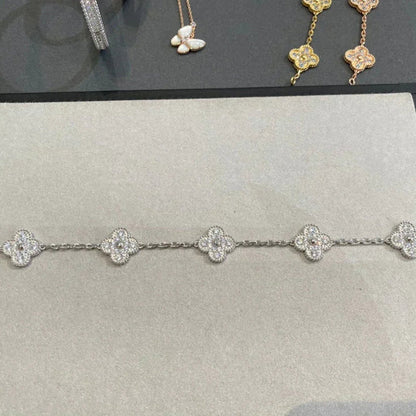 [Marins] CLOVER 5 MOTIF FULL DIAMOND BRACELET COLLECTION