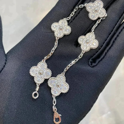 [Marins] CLOVER 5 MOTIF FULL DIAMOND BRACELET COLLECTION