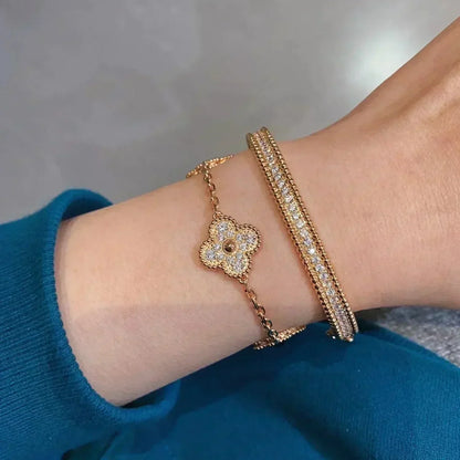[Marins] CLOVER 5 MOTIF FULL DIAMOND BRACELET COLLECTION