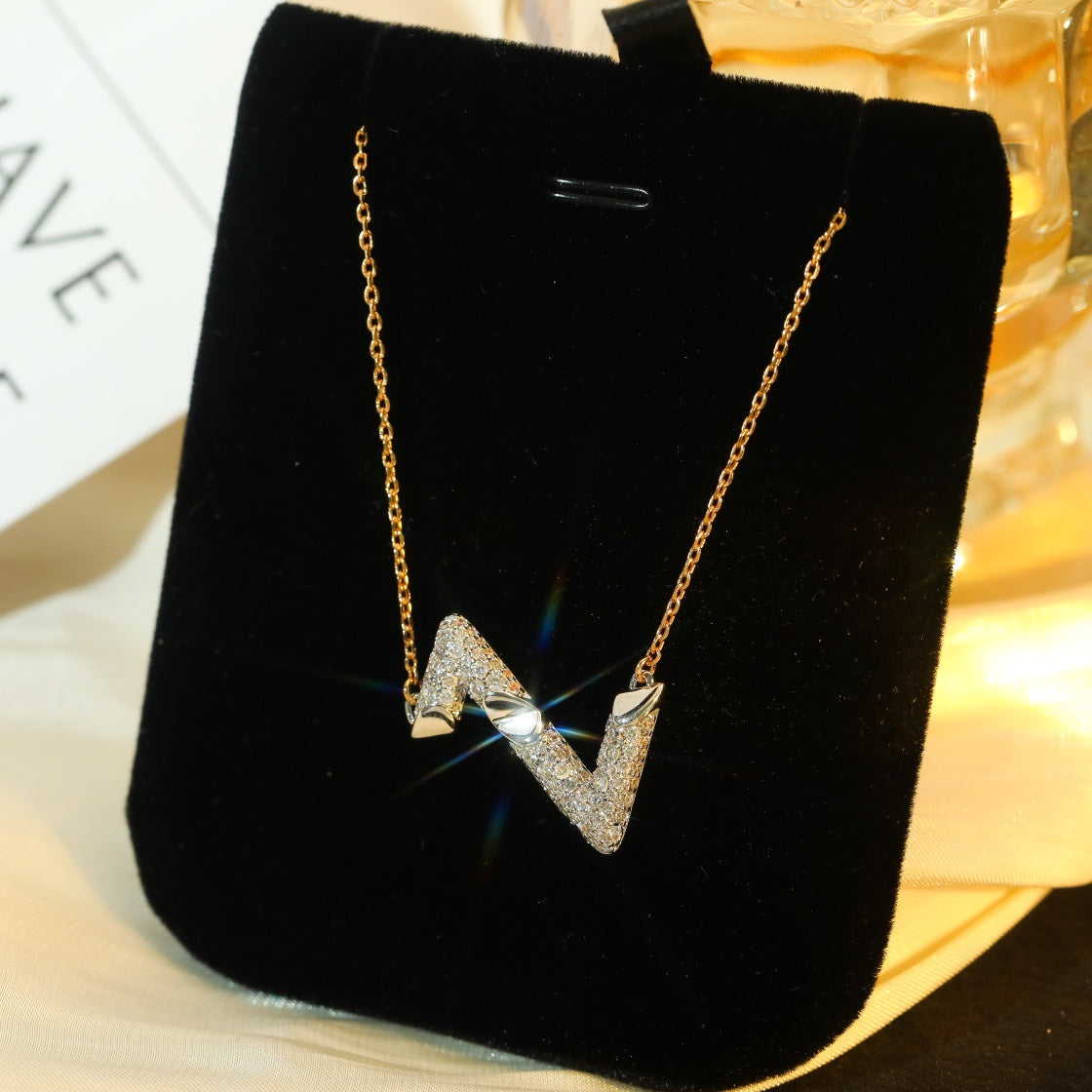[Marins]VOLT SILVER DIAMOND PEDANT NECKLACE