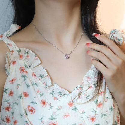 [Marins]SUN PEDANT PINK GOLD 1 DIAMOND NECKLACE