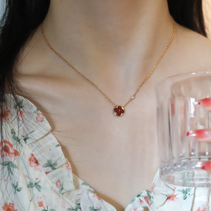 [Marins]SUN PEDANT PINK GOLD 1 DIAMOND NECKLACE