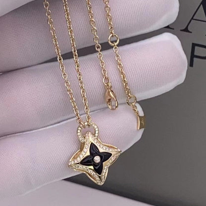 [Marins]STAR PEDANT PINK GOLD DIAMOND NECKLACE