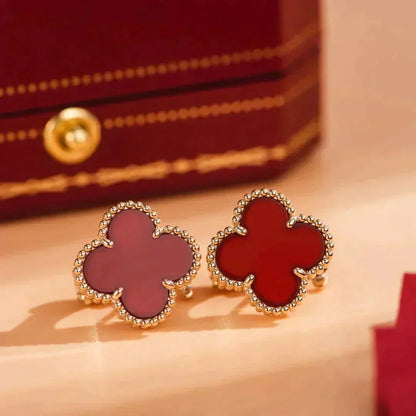[Marins]CLOVER MEDIUM 1 MOTIFS CARNELIAN  EARRINGS