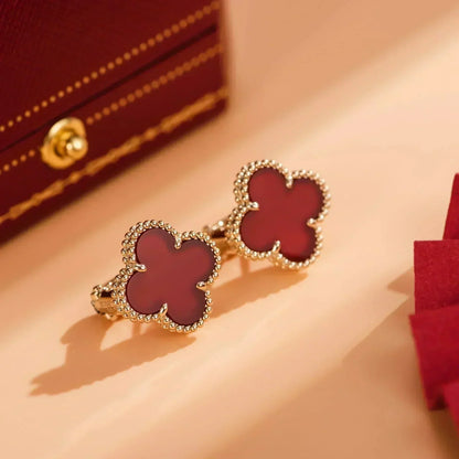 [Marins]CLOVER MEDIUM 1 MOTIFS CARNELIAN  EARRINGS
