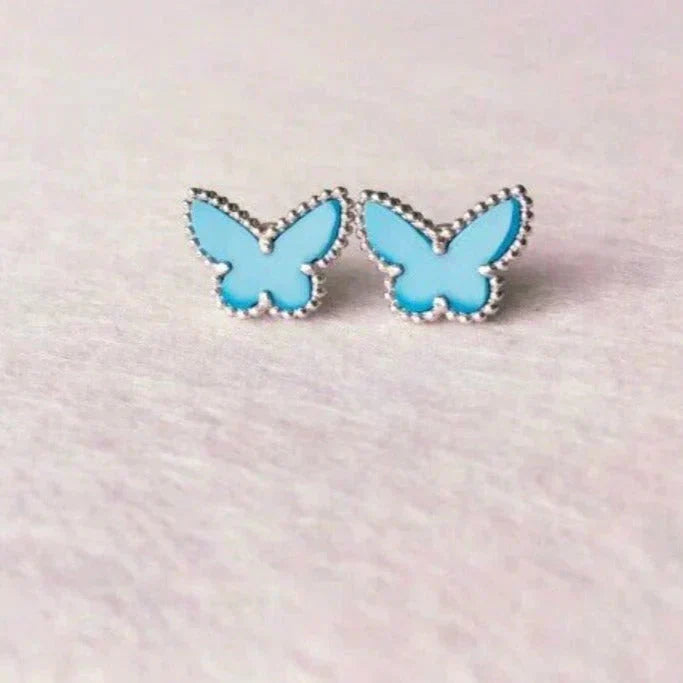 [Marins]BUTTERFLY TURQUOISE EARRINGS SILVER