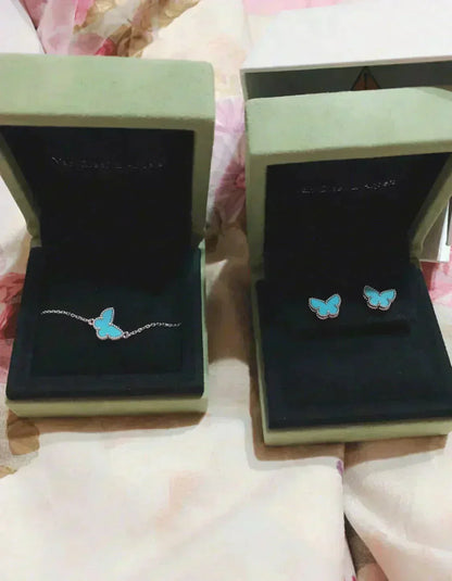 [Marin-Jewelry]BUTTERFLY TURQUOISE EARRINGS SILVER