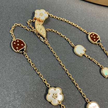 [Marins]LUCKY SPRING 15 MOTIFS GOLD NECKLACE
