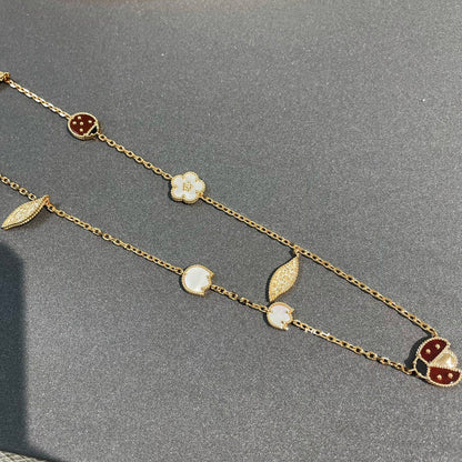 [Marins]LUCKY SPRING 15 MOTIFS GOLD NECKLACE