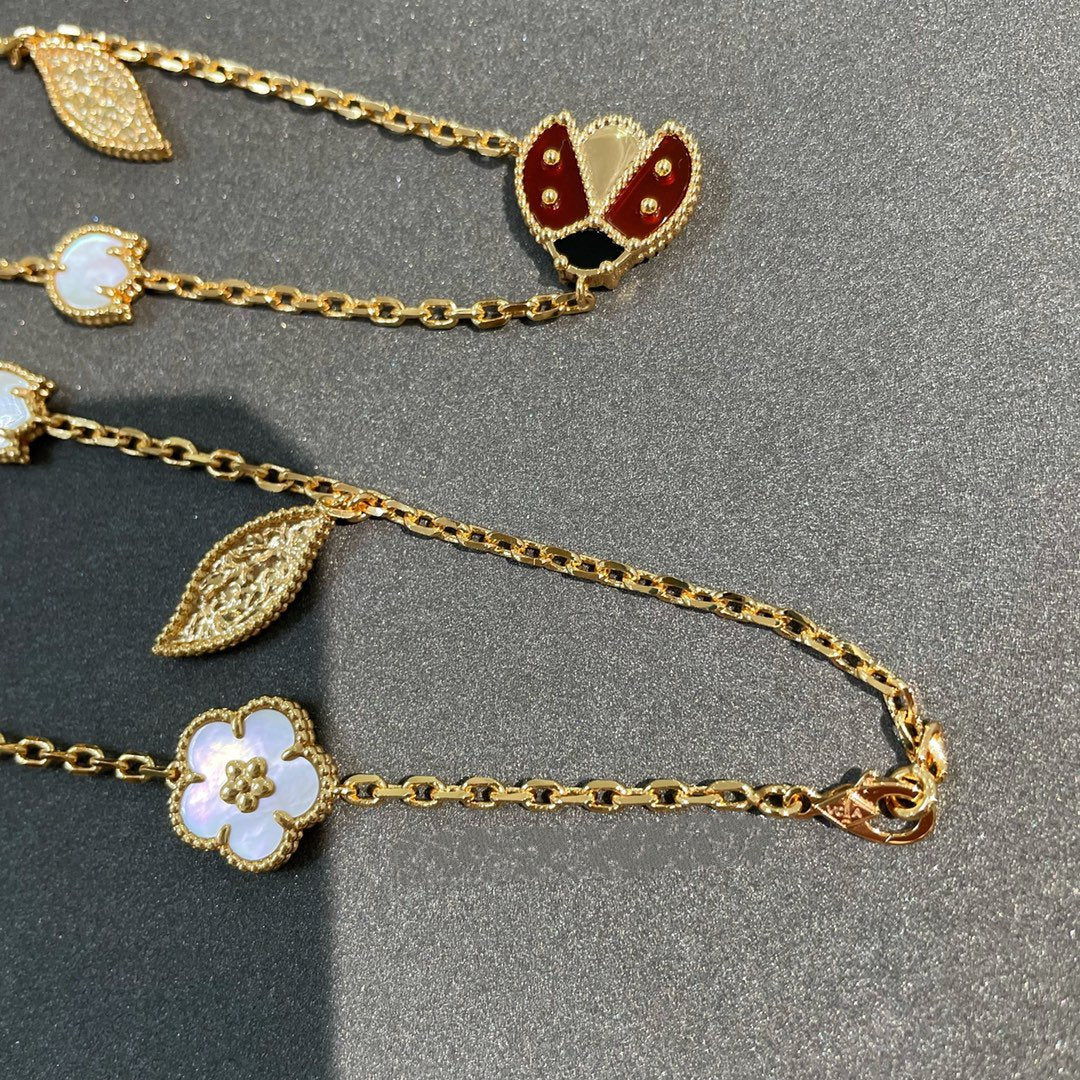 [Marins]LUCKY SPRING 15 MOTIFS GOLD NECKLACE