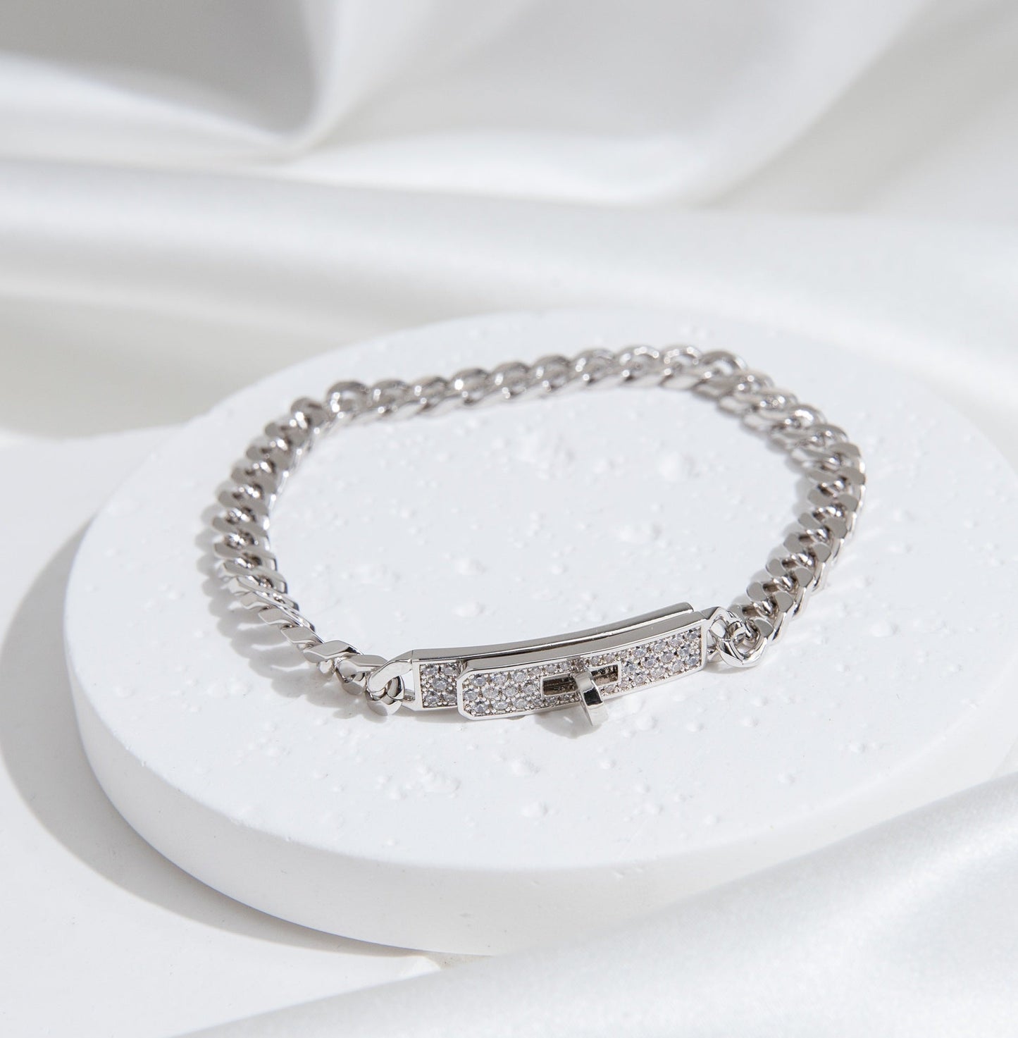 [Marins]KELLY CHAIN SILVER DIAMOND BRACELET