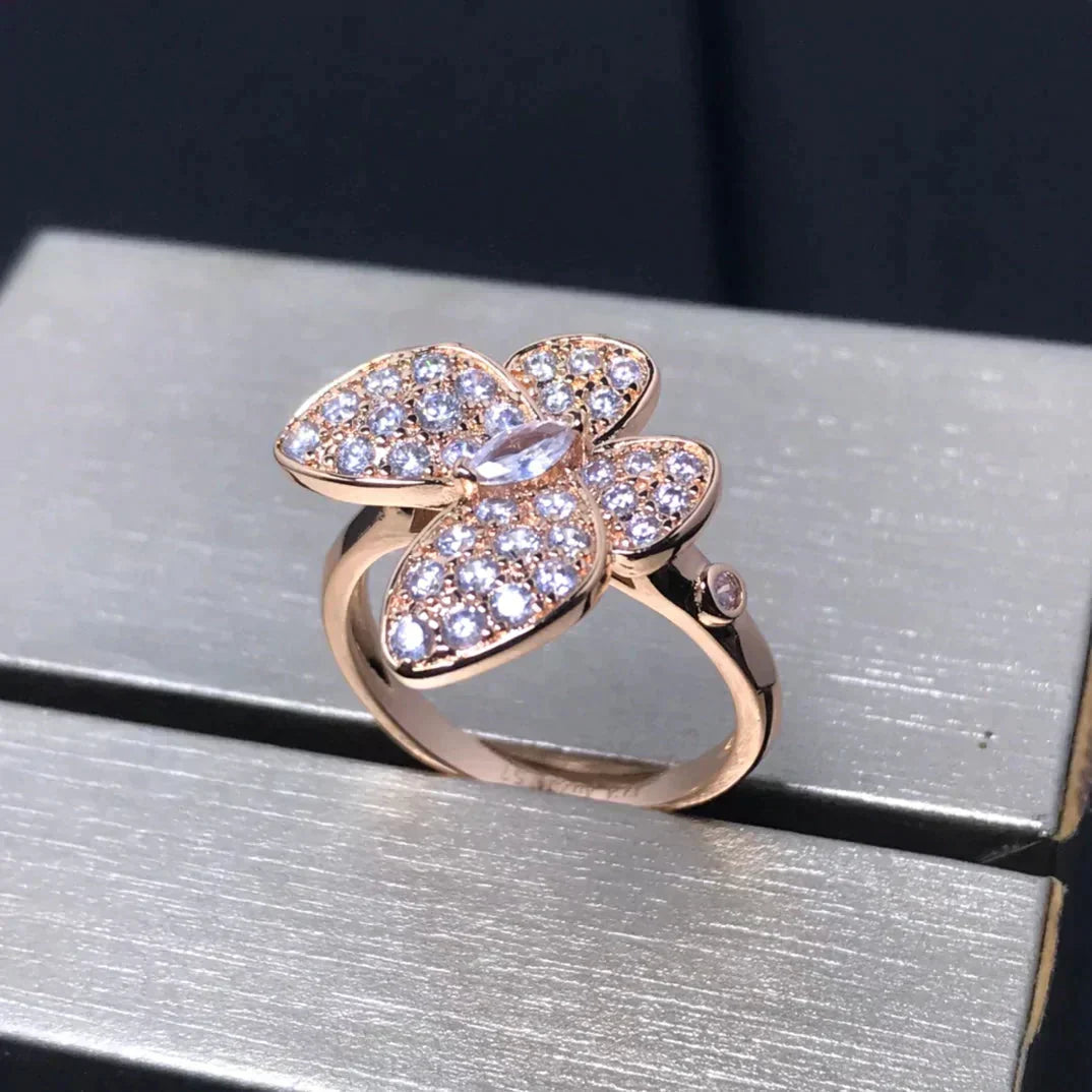 [Marins]BUTTERFLY PINK GOLD DIAMOND RING