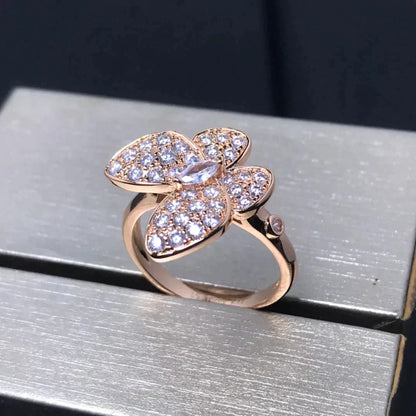 [Marins]BUTTERFLY PINK GOLD DIAMOND RING
