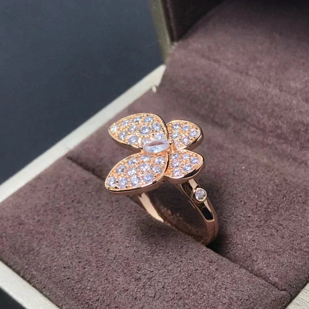 [Marins]BUTTERFLY PINK GOLD DIAMOND RING