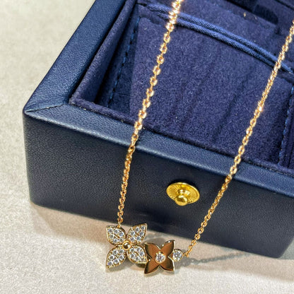 [Marins]STAR BLOSSOM NECKLACE PINK GOLD DIAMONDS