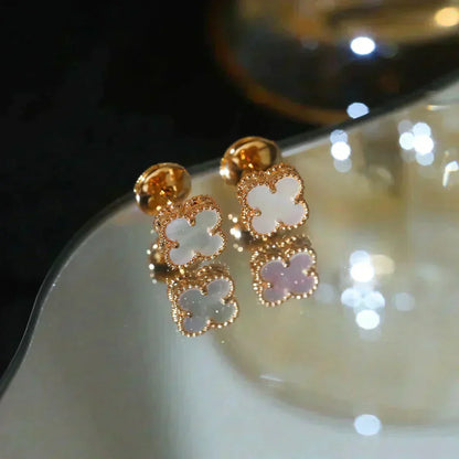 [Marins]CLOVER MINI 9.5MM WHITE MOP EARRINGS