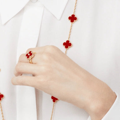 [Marins]CLOVER CARNELIAN RING Marins GOLD DIAMOND