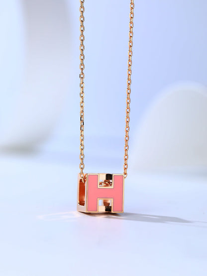[Marins]H CAGE PINK GOLD NECKLACE
