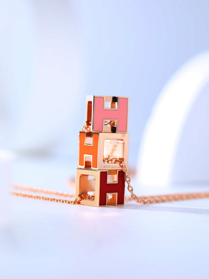 [Marins]H CAGE PINK GOLD NECKLACE
