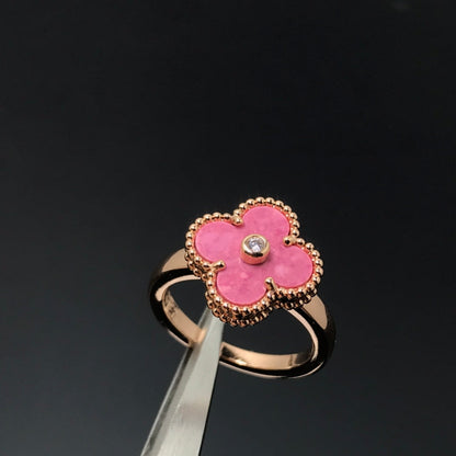 [Marins]CLOVER RHODONITE Marins GOLD RING