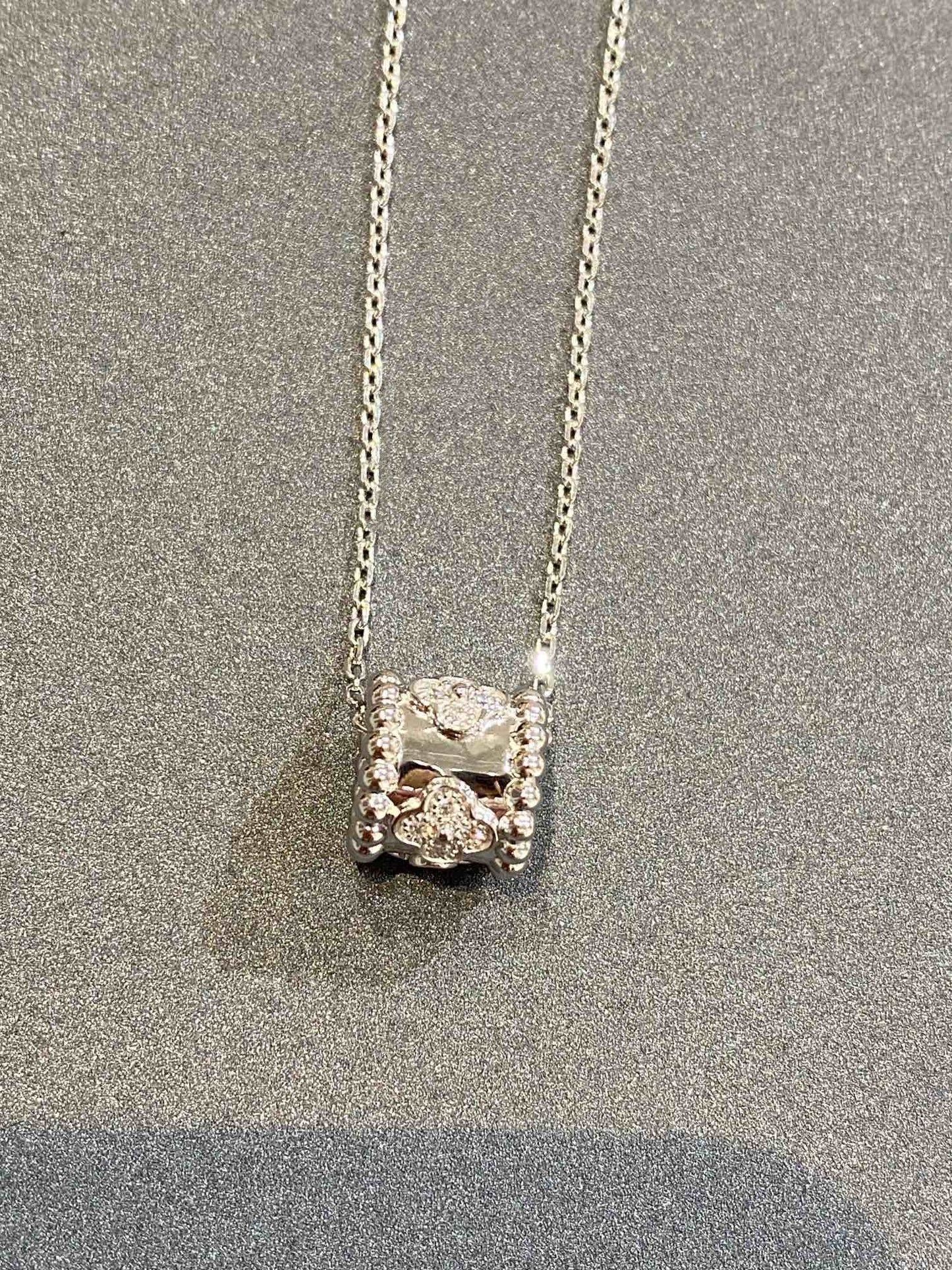 [Marins]PERLEE PEDANT SIVLER DIAMOND NECKLACE