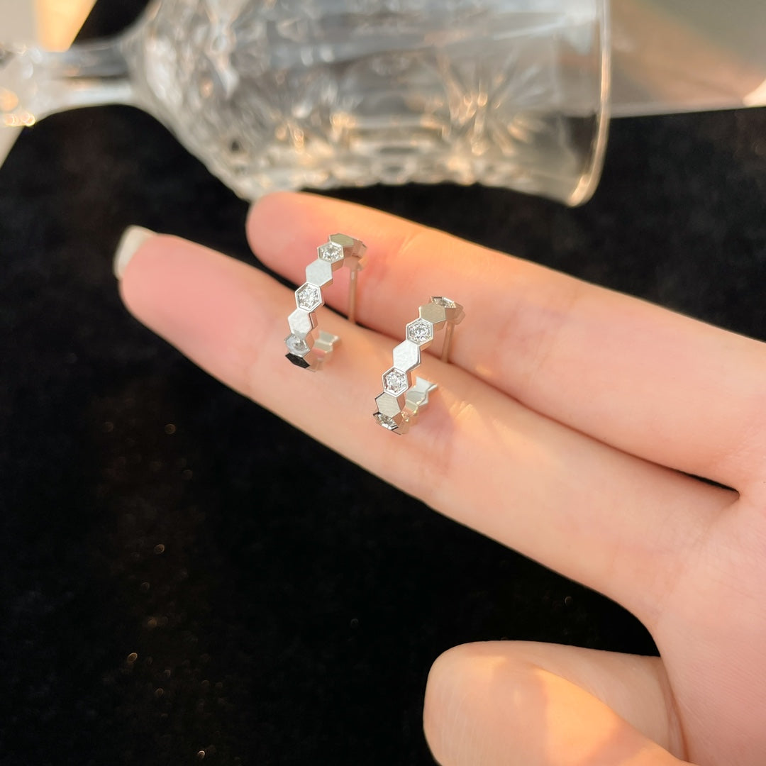 [Marins]BEE LOVE DIAMOND HOOP EARRINGS