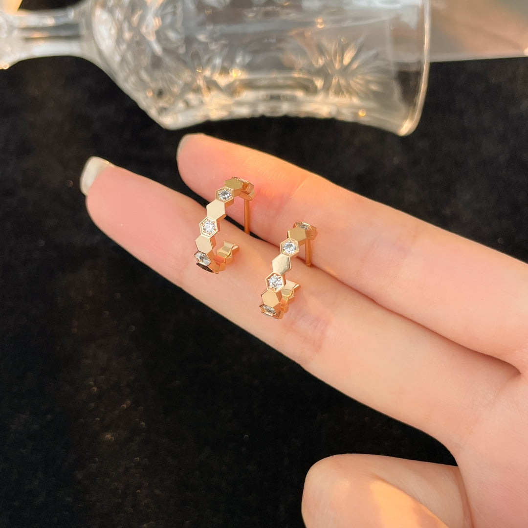 [Marins]BEE LOVE DIAMOND HOOP EARRINGS
