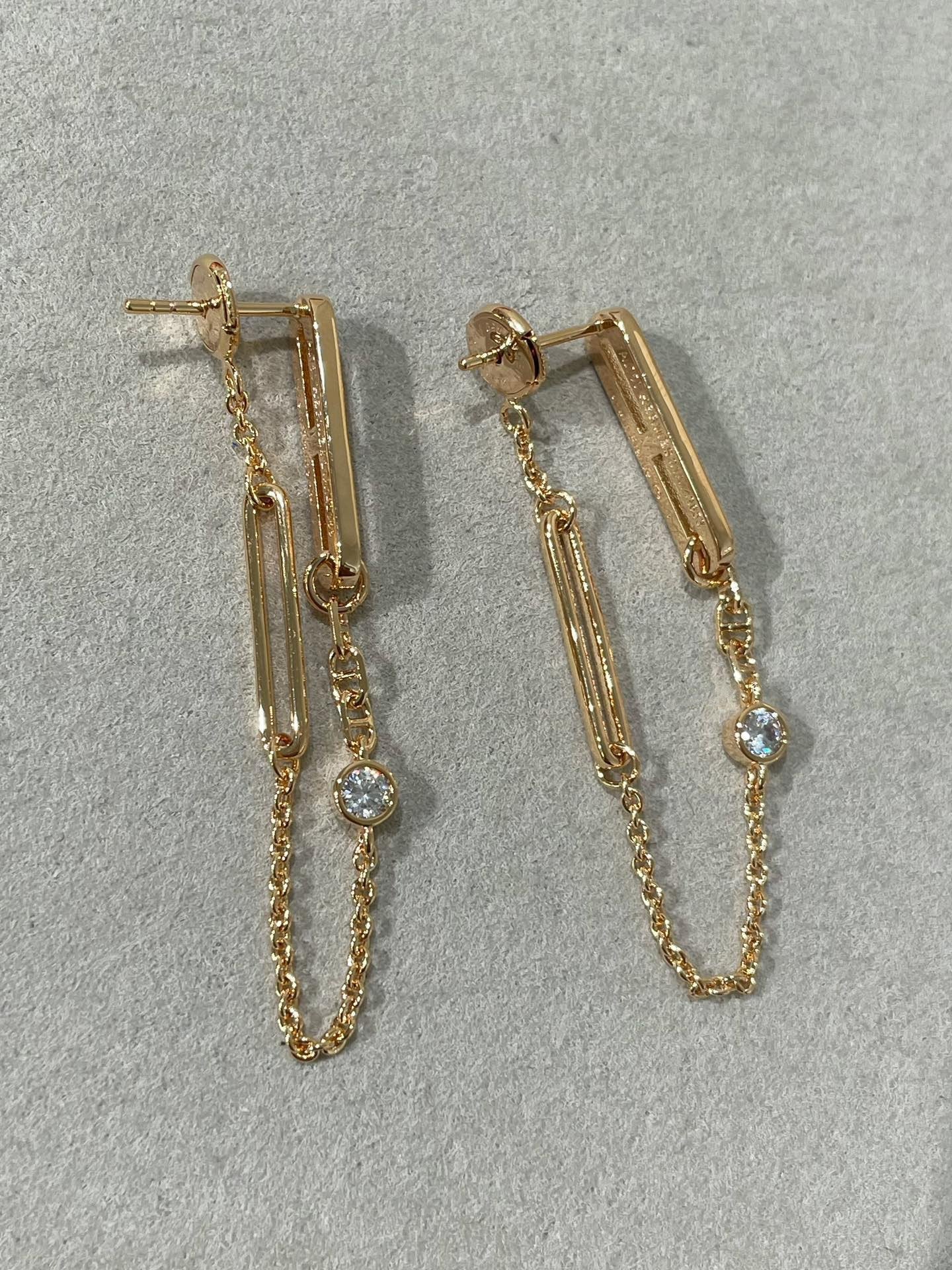 [Marins]CHAINE CHAOS DIAMOND DROP EARRINGS