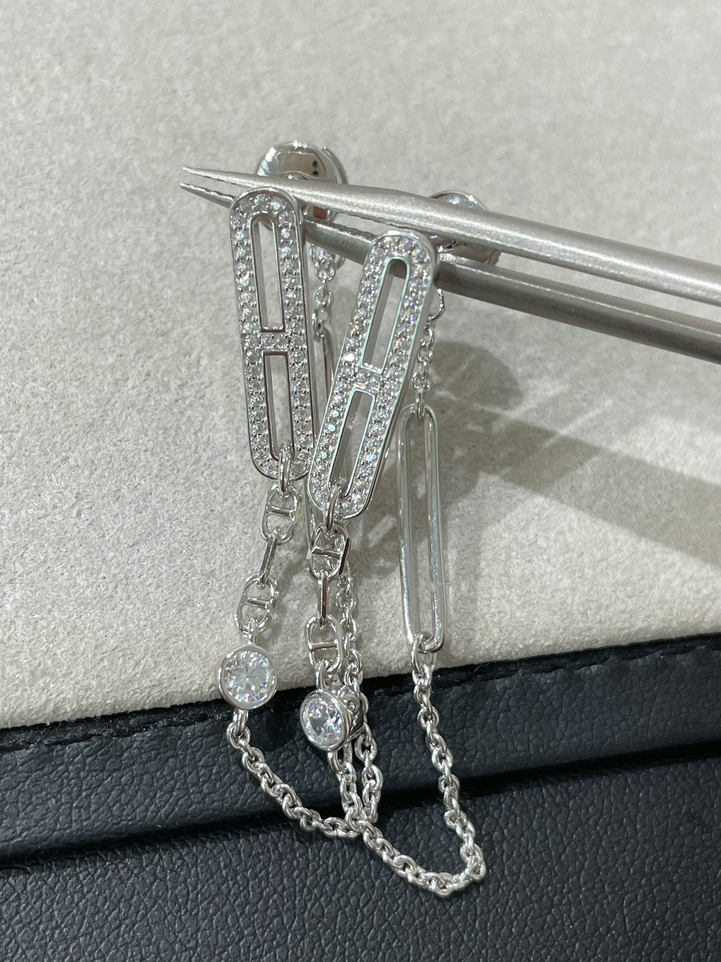 [Marins]CHAINE CHAOS DIAMOND DROP EARRINGS
