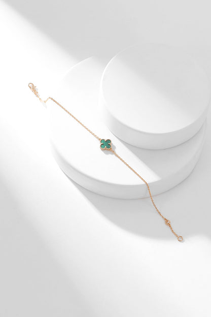 [Marins]CLOVER BRACELET MALACHITE 1 MOTIF