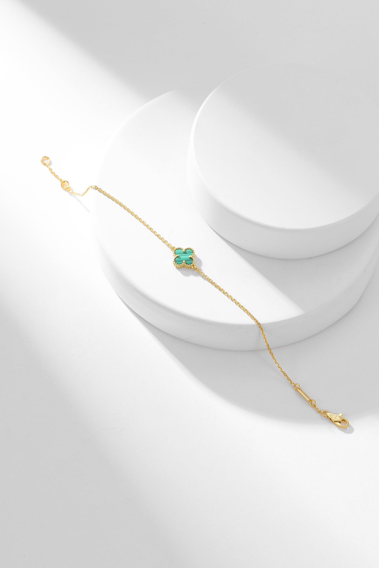 [Marins]CLOVER BRACELET MALACHITE 1 MOTIF