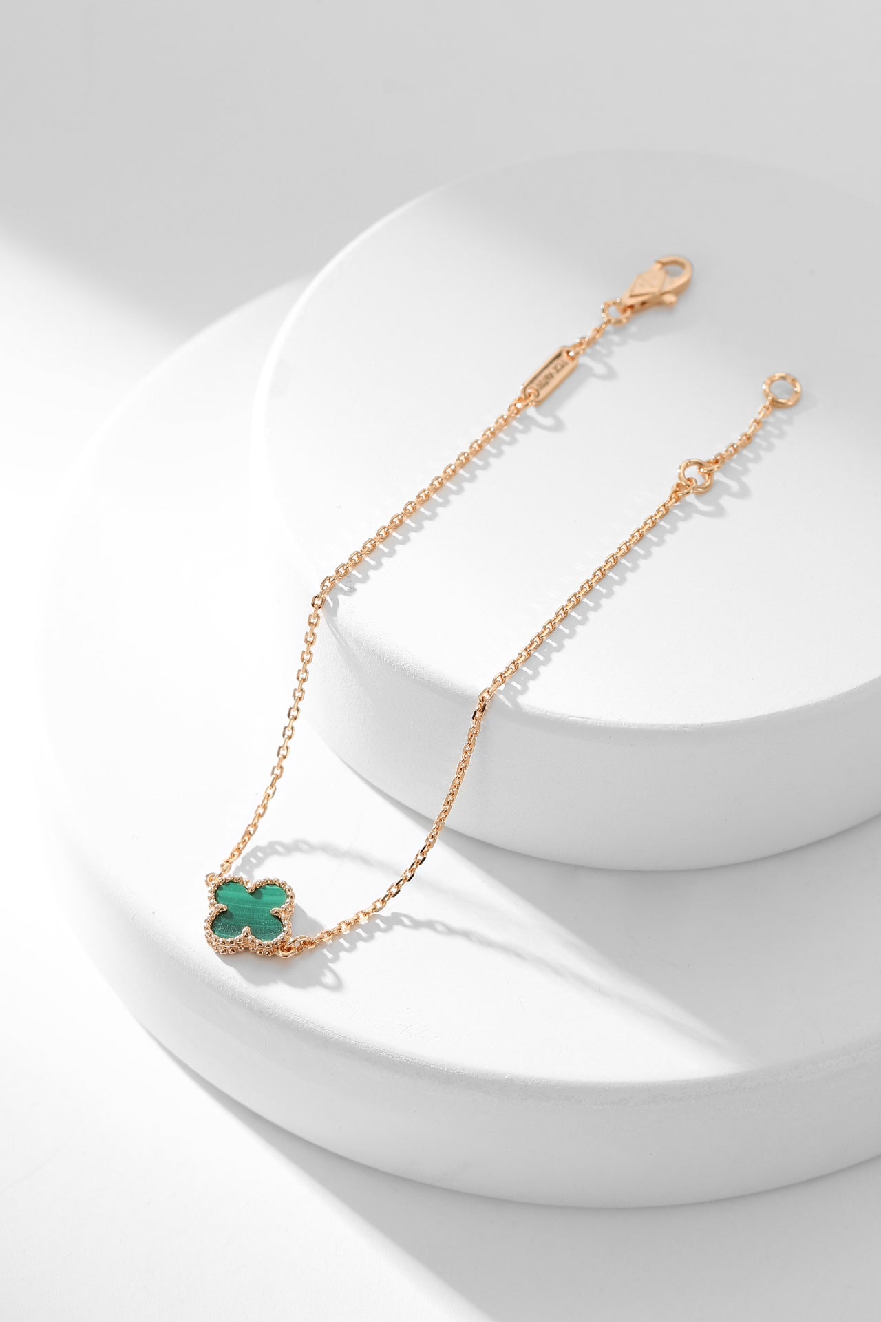 [Marins]CLOVER BRACELET MALACHITE 1 MOTIF