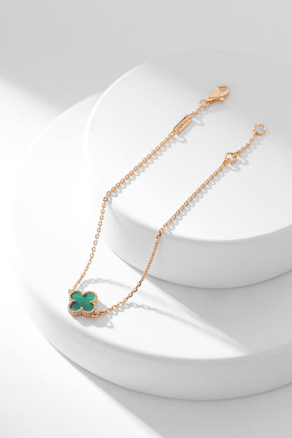 [Marins]CLOVER BRACELET MALACHITE 1 MOTIF