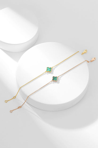 [Marins]CLOVER BRACELET MALACHITE 1 MOTIF