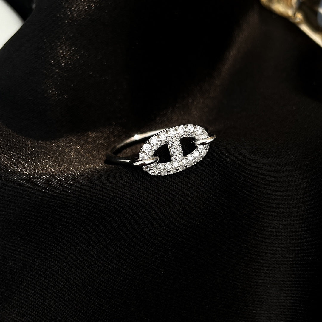[Marins]RONDE SMALL SILVER DIAMOND RING