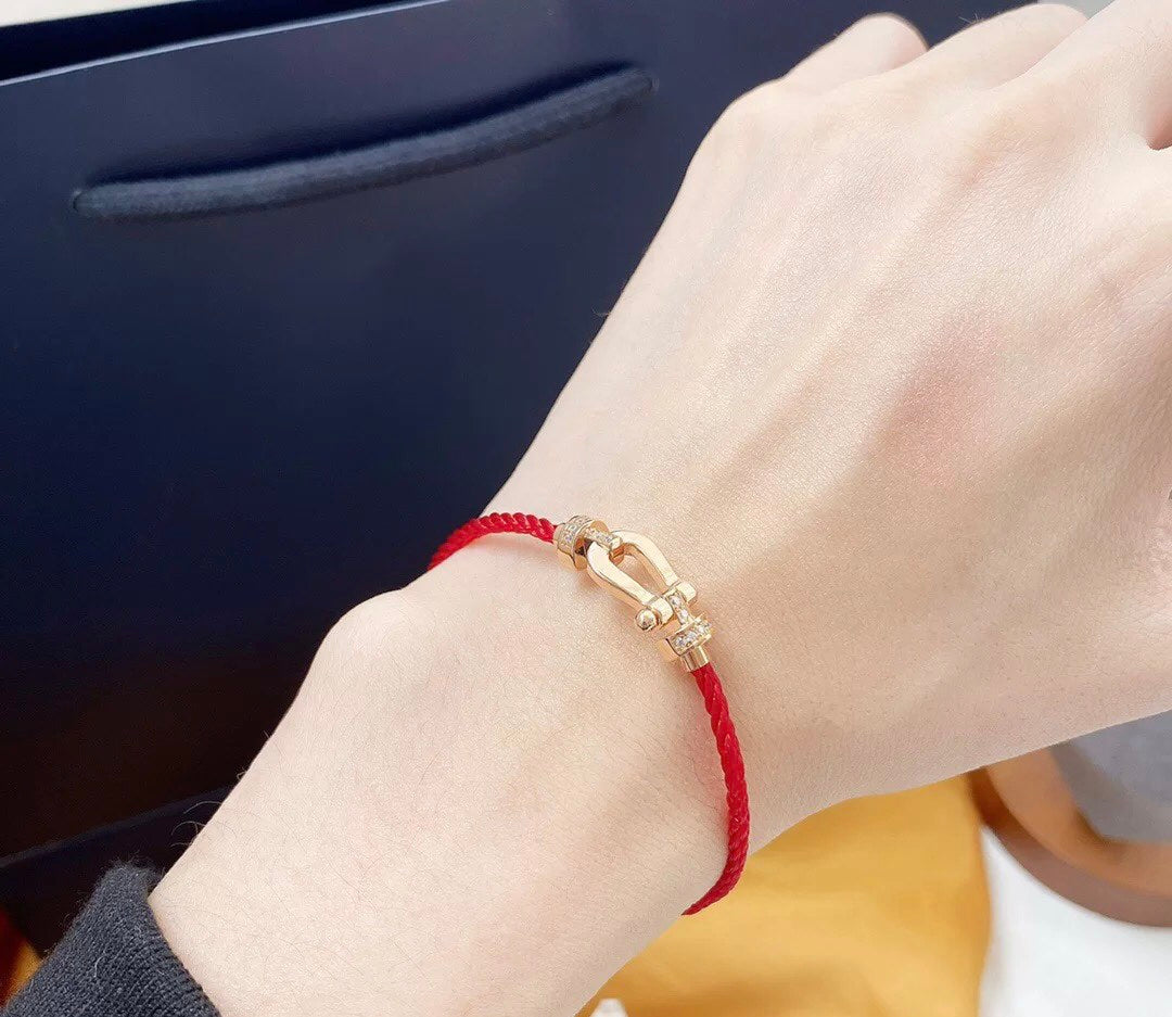 [Marin-Jewelry]FORCE 10 HALF DIAMOND PINK GOLD RED CORDERI LARGE AND MEDIUM MODEL