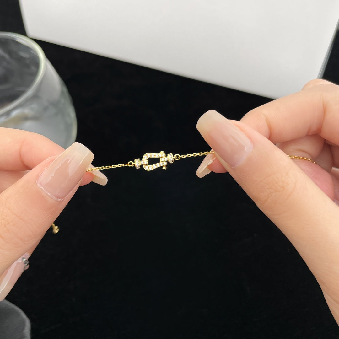 [Marin-Jewelry]FORCE 10 FULL DIAMOND BUCKLE CHAIN LINK MINI MODEL