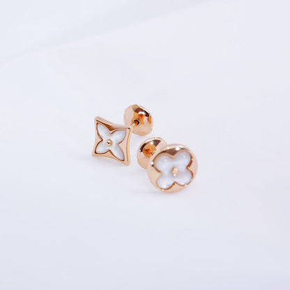 [Marins]STAR AND SUN PINK GOLD MOP STUD EARRINGS