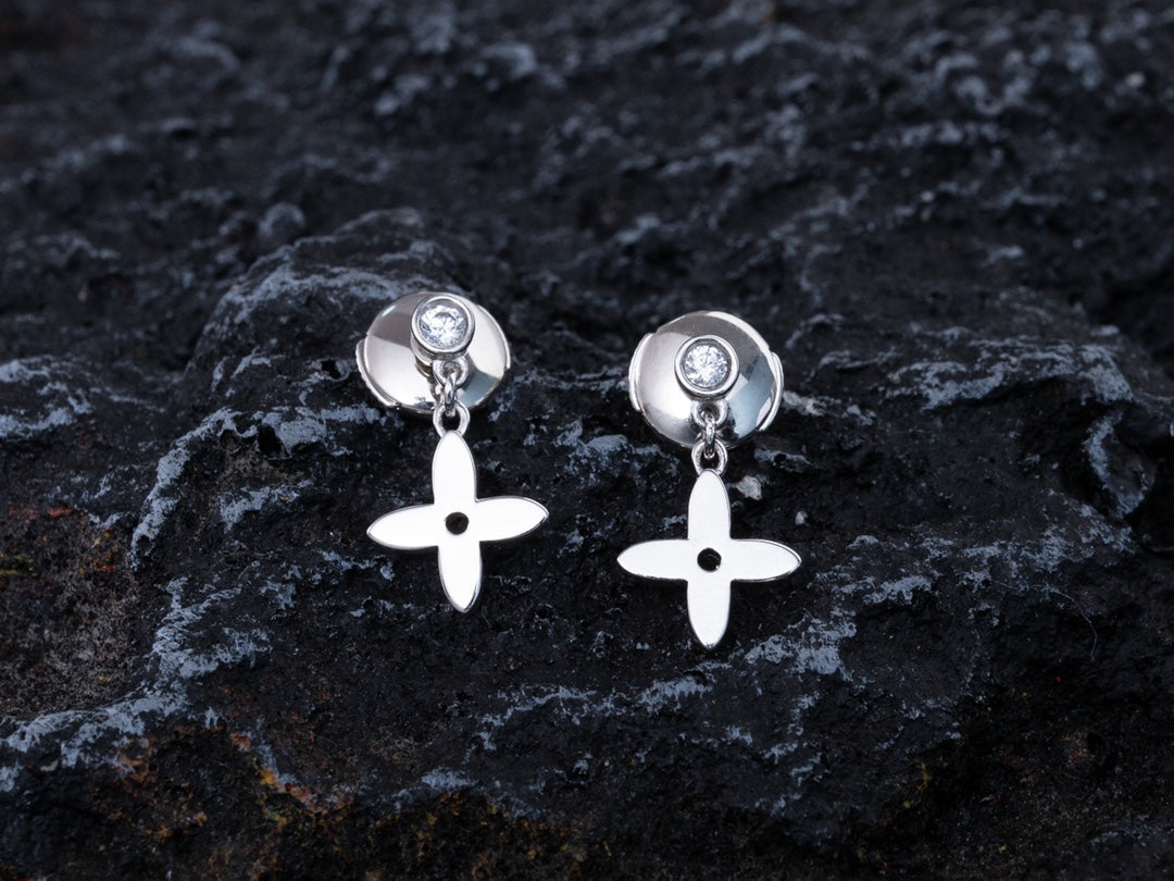 [Marins]VIDYLLE SILVER DIAMOND MINI DROP EARRINGS