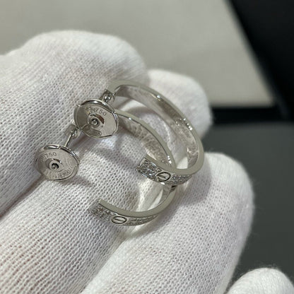 [Marins]LOVE DIAMOND SILVER HOOP EARRINGS