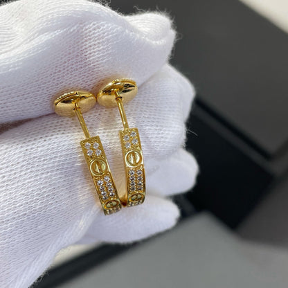 [Marins]LOVE DIAMOND GOLD HOOP EARRINGS