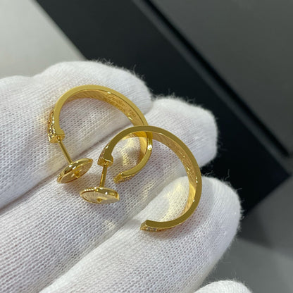 [Marins]LOVE DIAMOND GOLD HOOP EARRINGS