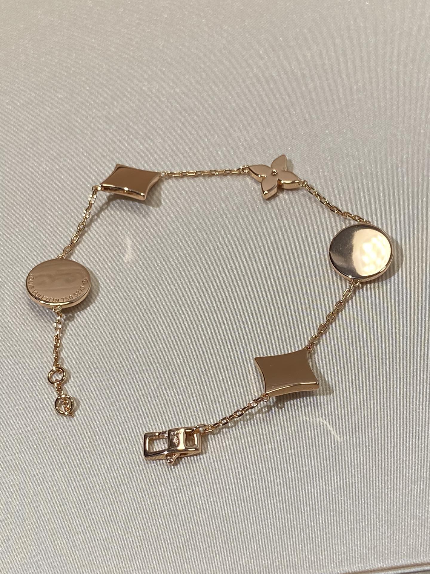 [Marins]STAR AND SUN 5 MOTIF MOP PINK GOLD BRACELET