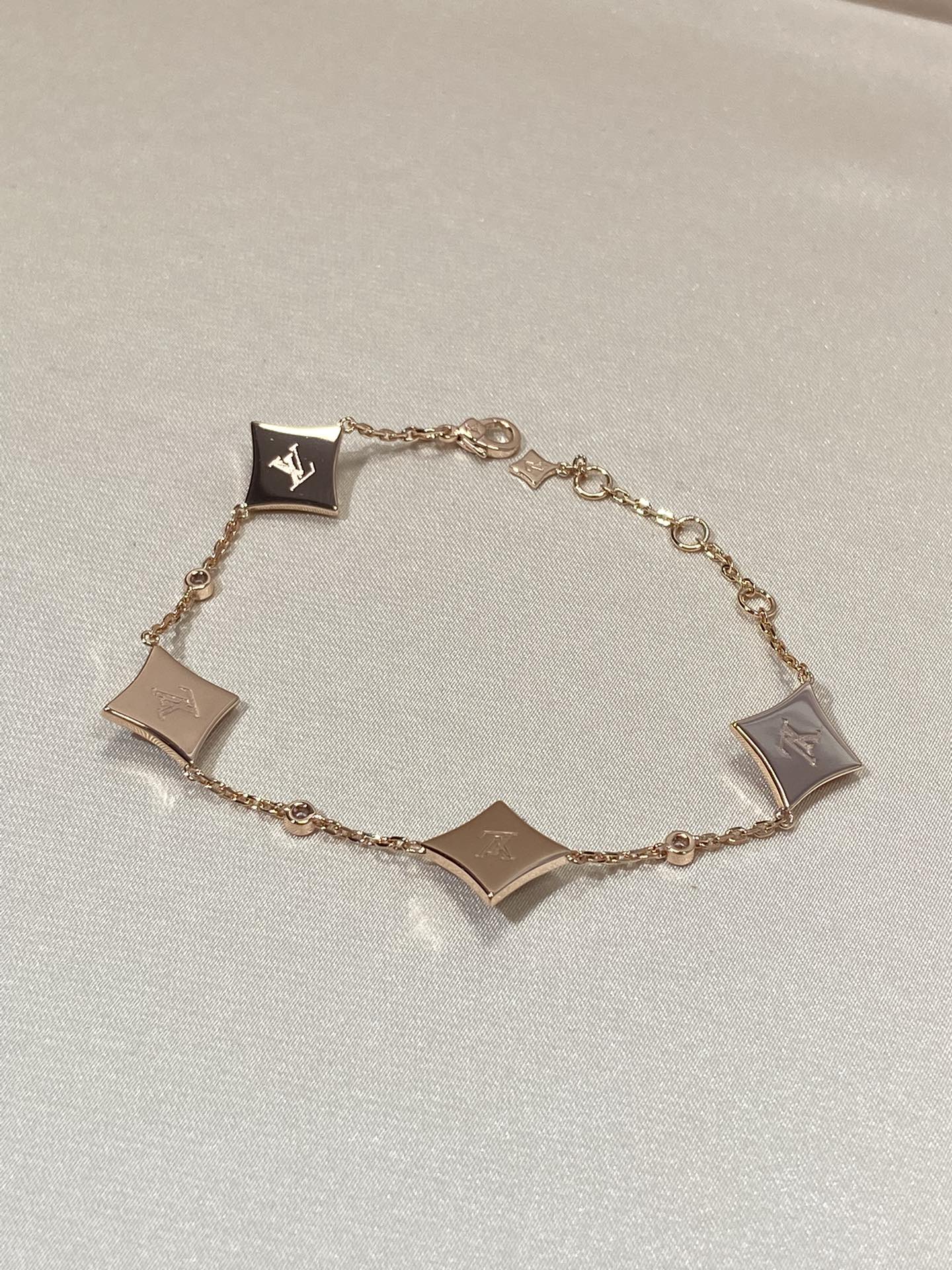 [Marins]STAR 4 MOTIF MOP DIAMOND PINK GOLD BRACELET